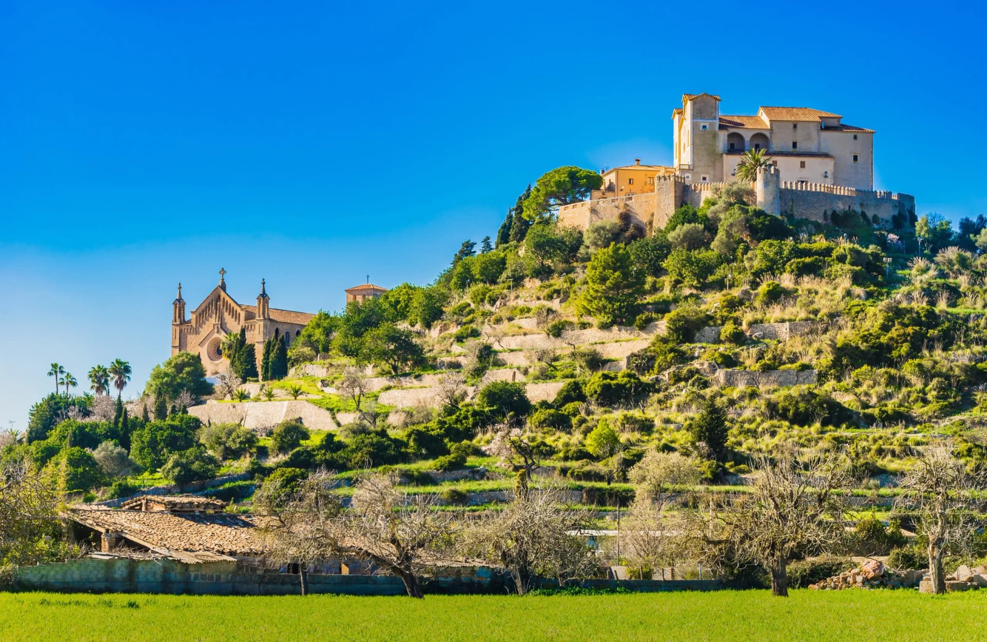 Church of pilgrimage with 	fortification wall