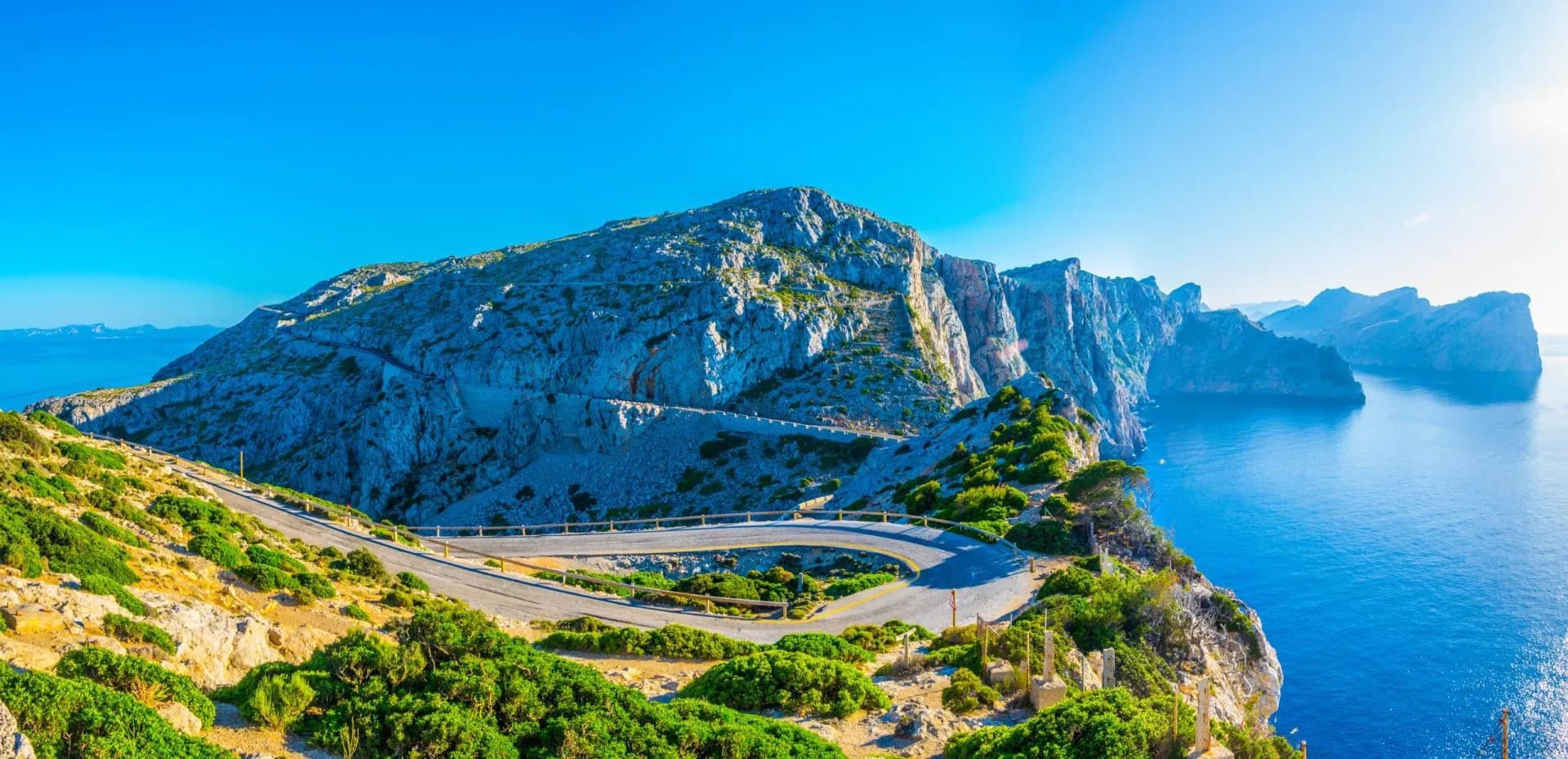 A coastal road winding through Mallorca, Spain